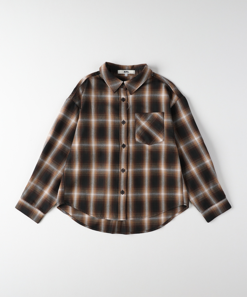 ⚠️本日まで⚠️ GIUNON パフスリーブチェックシャツ　グレー トップス/シャツ/ブラウス｜Right-on公式オンラインショップ