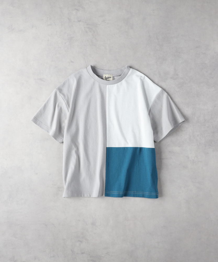 7色 ストライプ 半袖 Tシャツ 切り替え カジュアル ストリート 4 切り替えTシャツ(130 ブルー): トップス｜Right-on公式