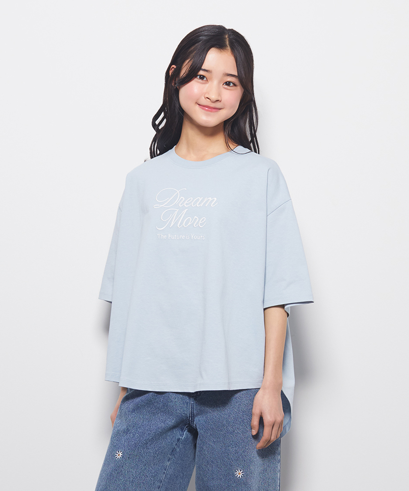 前後差ドルマンプリントTシャツ