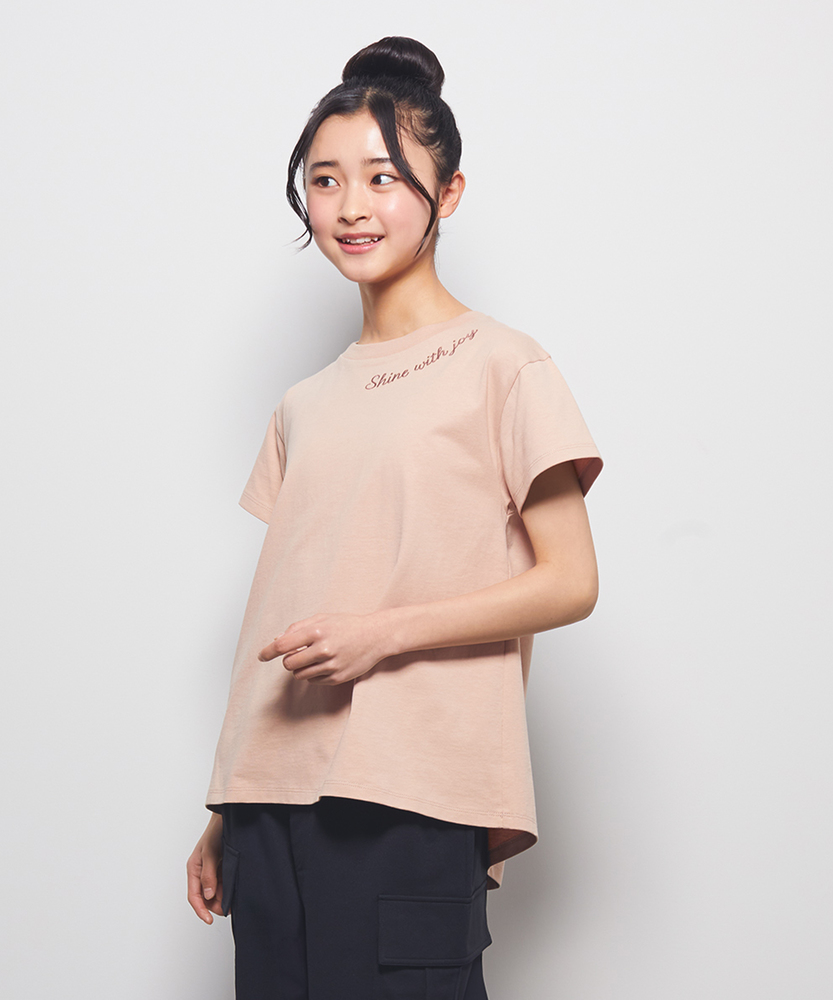 ネックプリントバックタックTシャツ