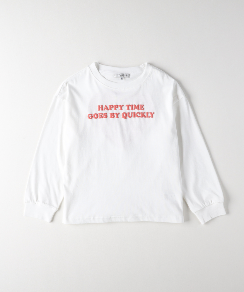 白っぽいやーつ ロゴデザイン長袖Tシャツ(110 サックス): トップス｜Right-on