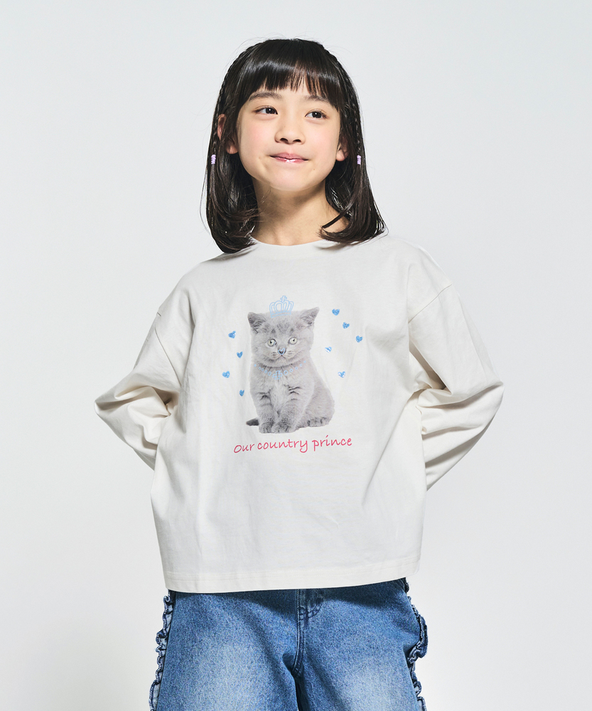 アニマルプリント長袖Tシャツ