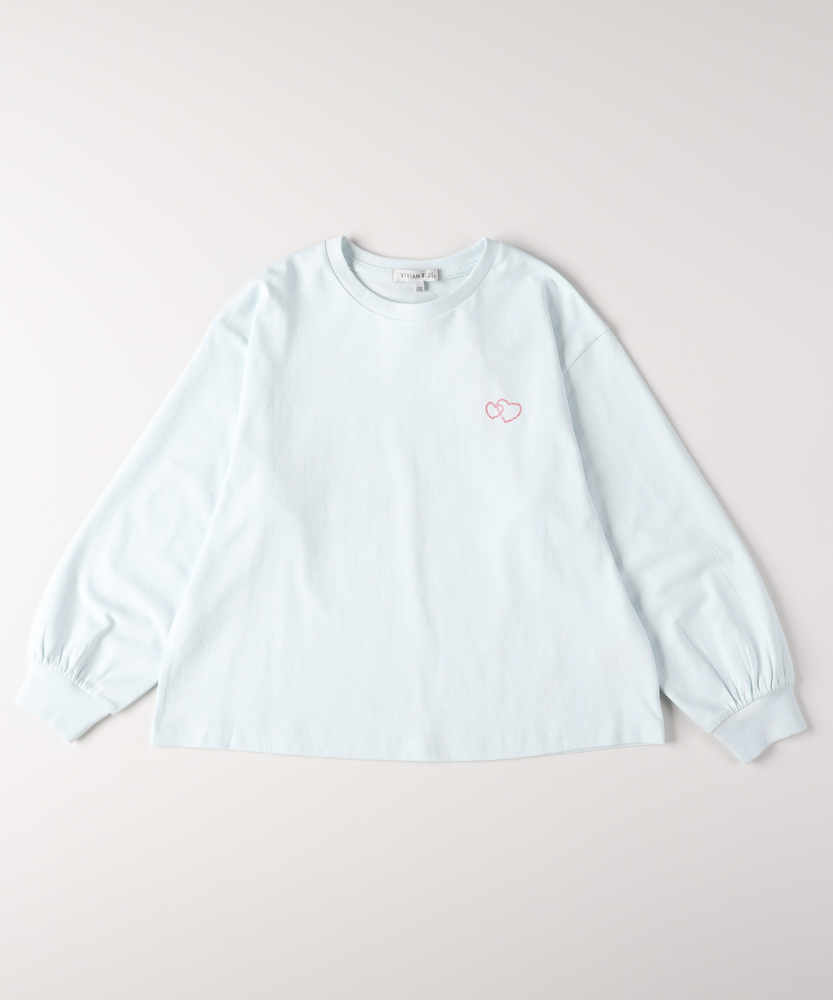 モチーフロゴプリント長袖Tシャツ(110 サックス): トップス｜Right-on