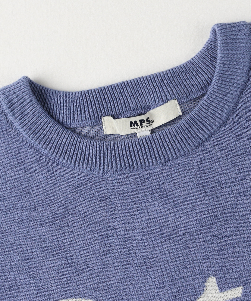 ママとお揃い】スウェットライクセーター(110 ブルー): トップス
