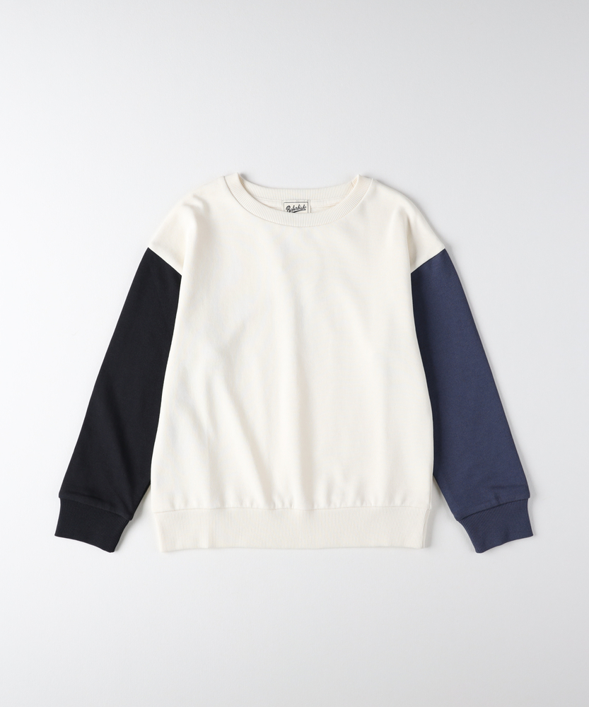 <カートにて10％off：WEB限定/12/8まで>袖配色スウェットプルオーバー