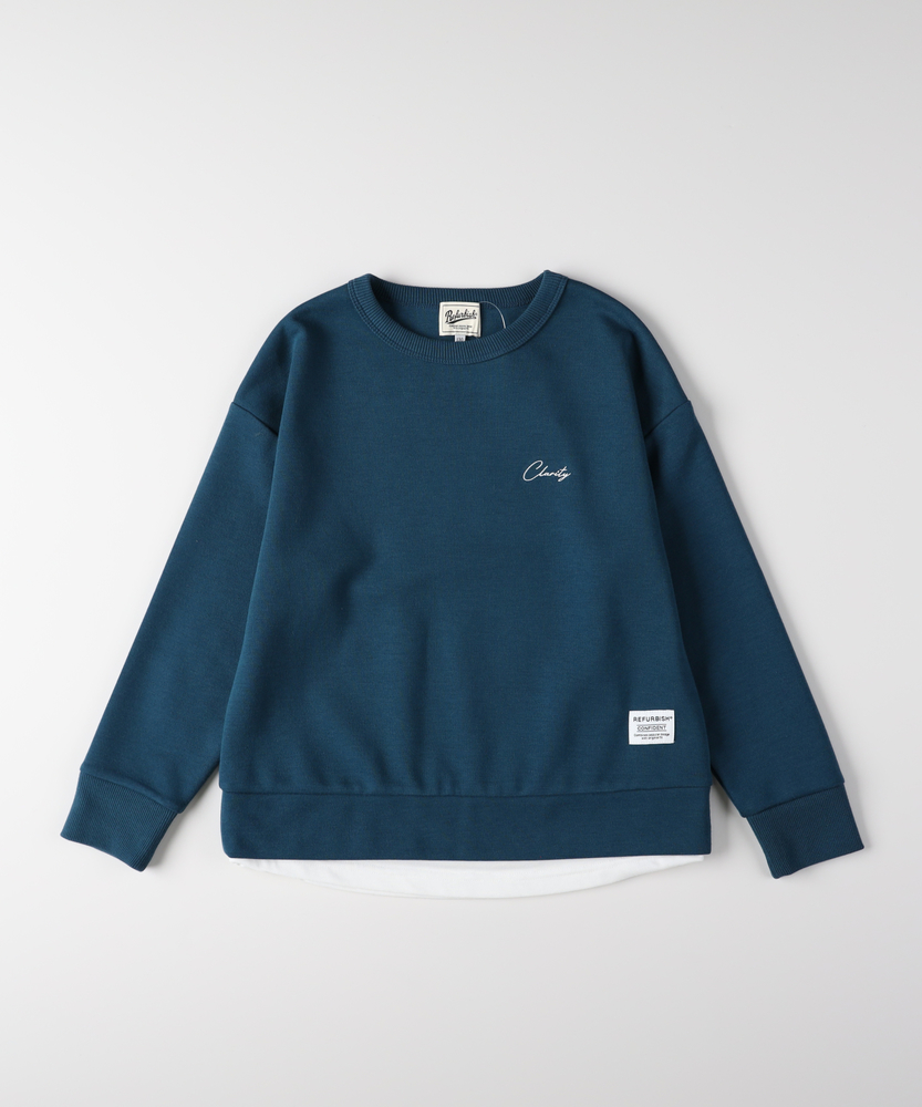 <カートにて10％off：WEB限定/12/8まで>フェイクレイヤードスウェットプルオーバー