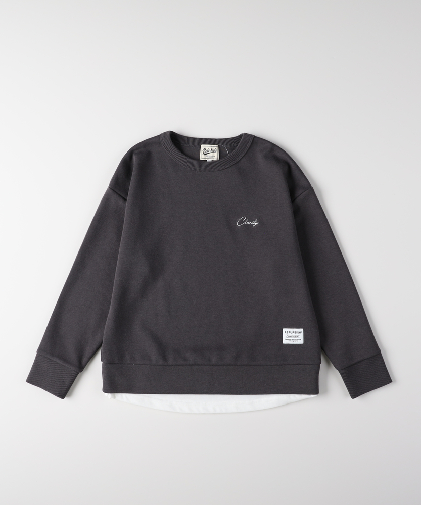 <カートにて10％off：WEB限定/12/8まで>フェイクレイヤードスウェットプルオーバー