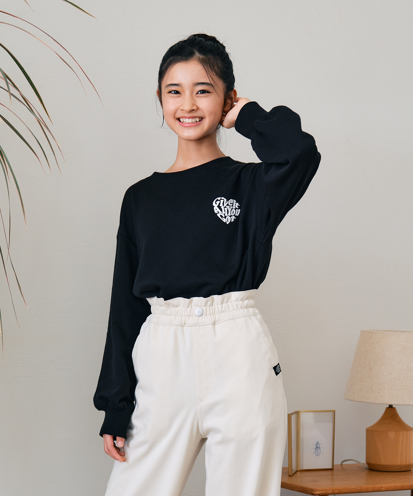 <カートにて10％off：WEB限定/12/8まで>ハートサガラ刺繍スウェットチュニック