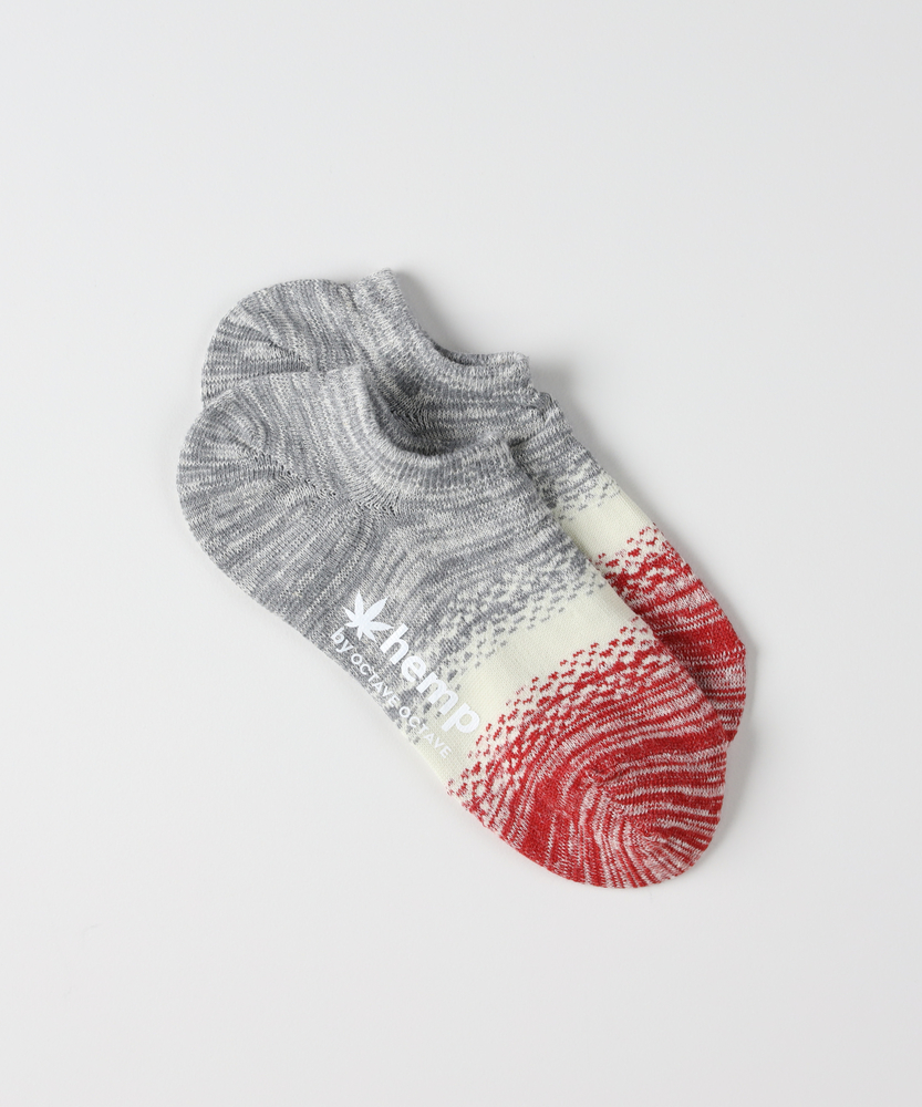 ヘンプグラデ柄ソックス(25-27 ライトオレンジ): 靴下/アンダーウェア