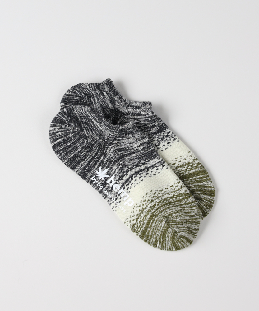 ヘンプグラデ柄ソックス(25-27 ライトオレンジ): 靴下/アンダーウェア