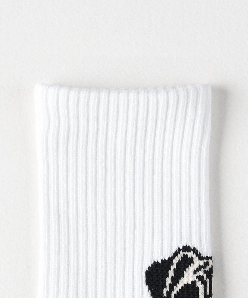 グラフィックデザインクルーソックス(25-27 ホワイト): 靴下