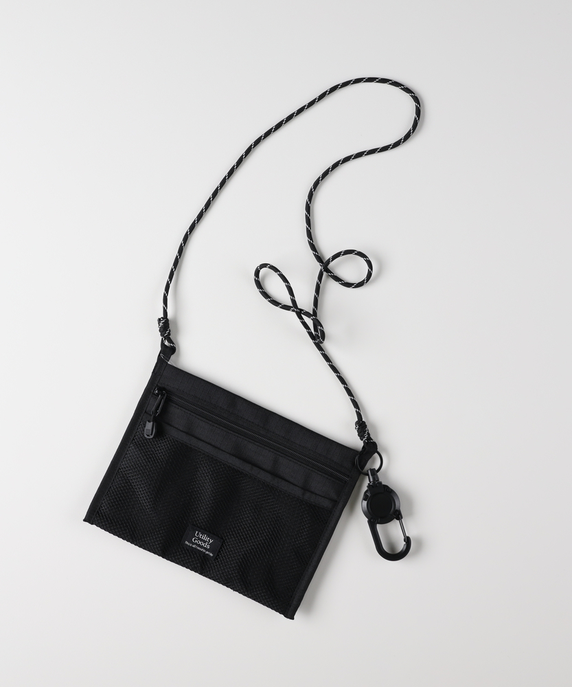 カラビナ付ポリエステルサコッシュ