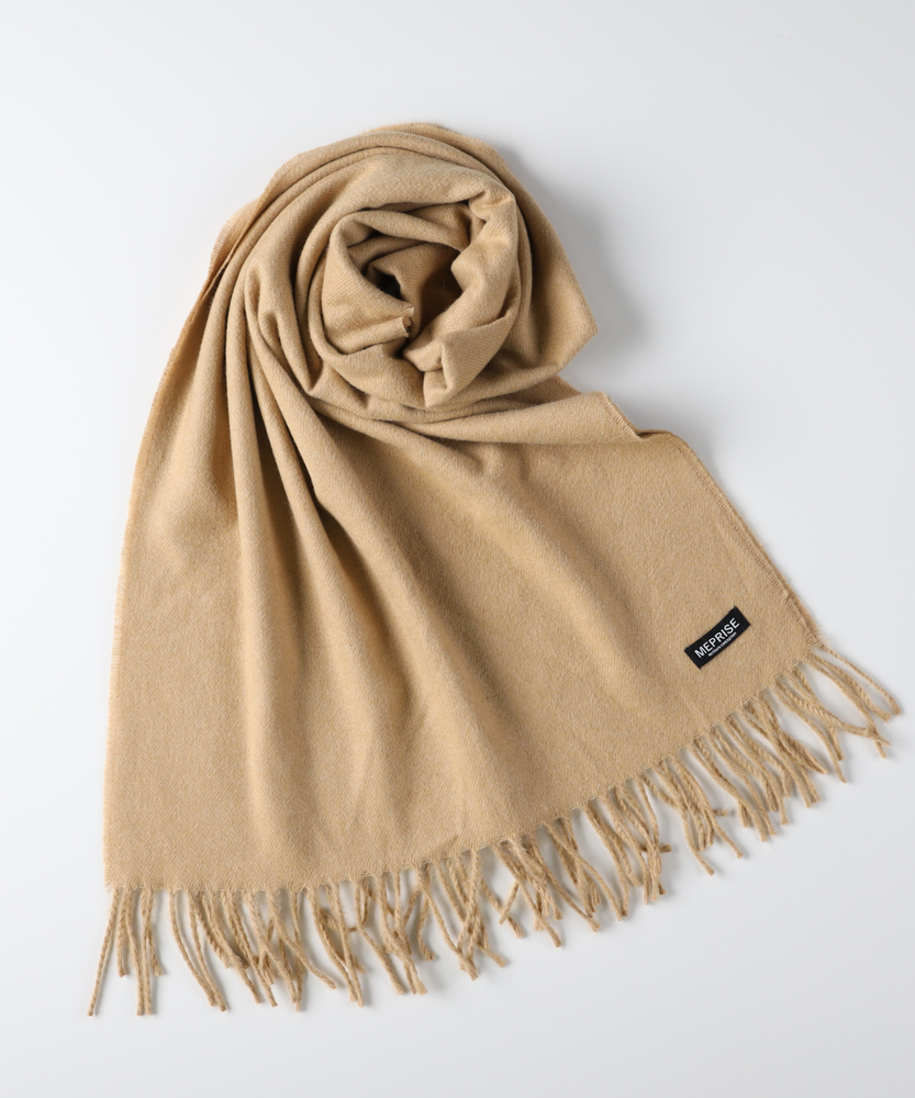 無地大判マフラー(ONE SIZE ベージュ): ファッション雑貨｜Right