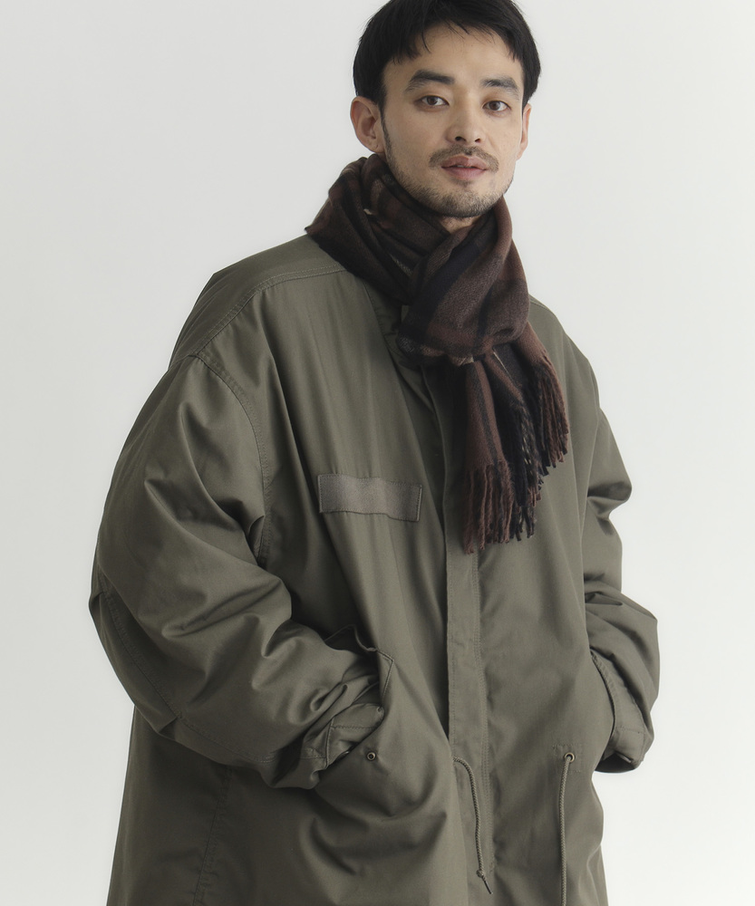 チェック柄大判マフラー