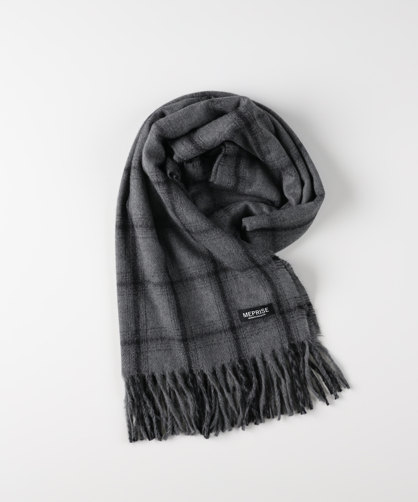 チェック柄大判マフラー