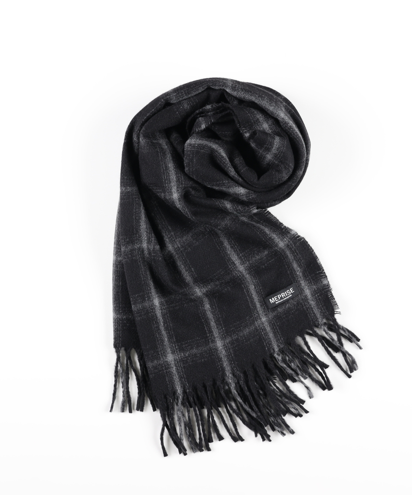 チェック柄大判マフラー