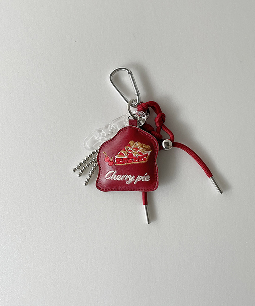 リトルモカダイカット刺繍チャーム(ONE SIZE レッド): ファッション