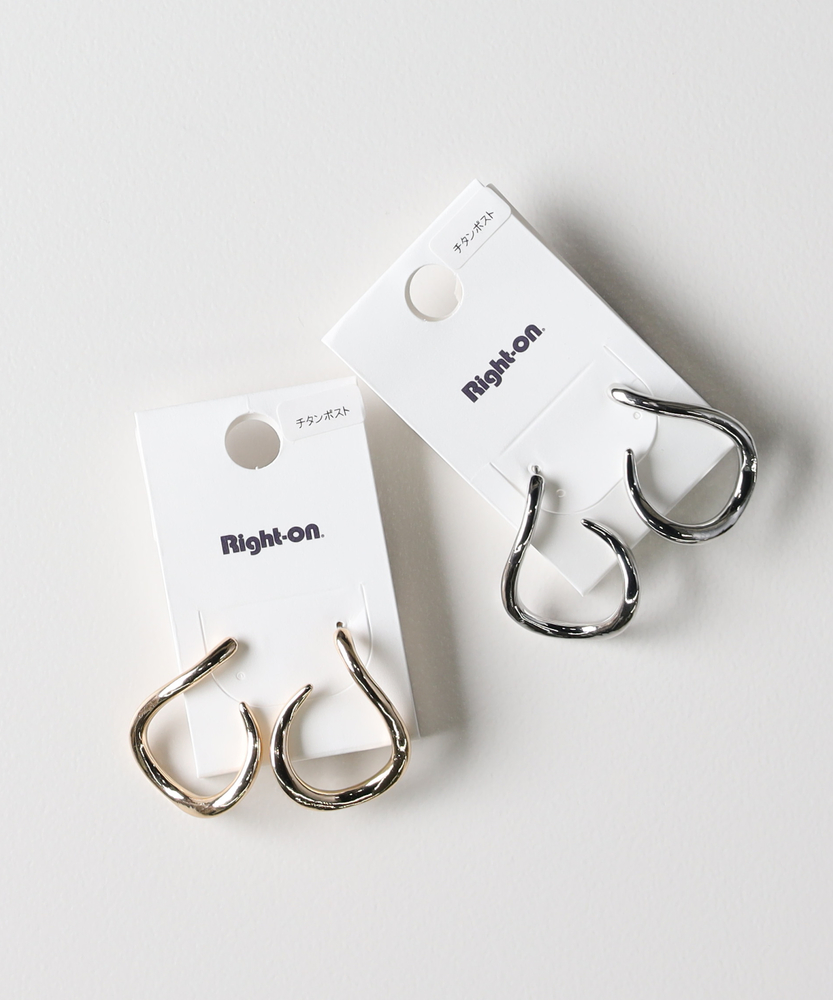 変形フープピアス(ONE SIZE シルバー): ファッション雑貨｜Right-on
