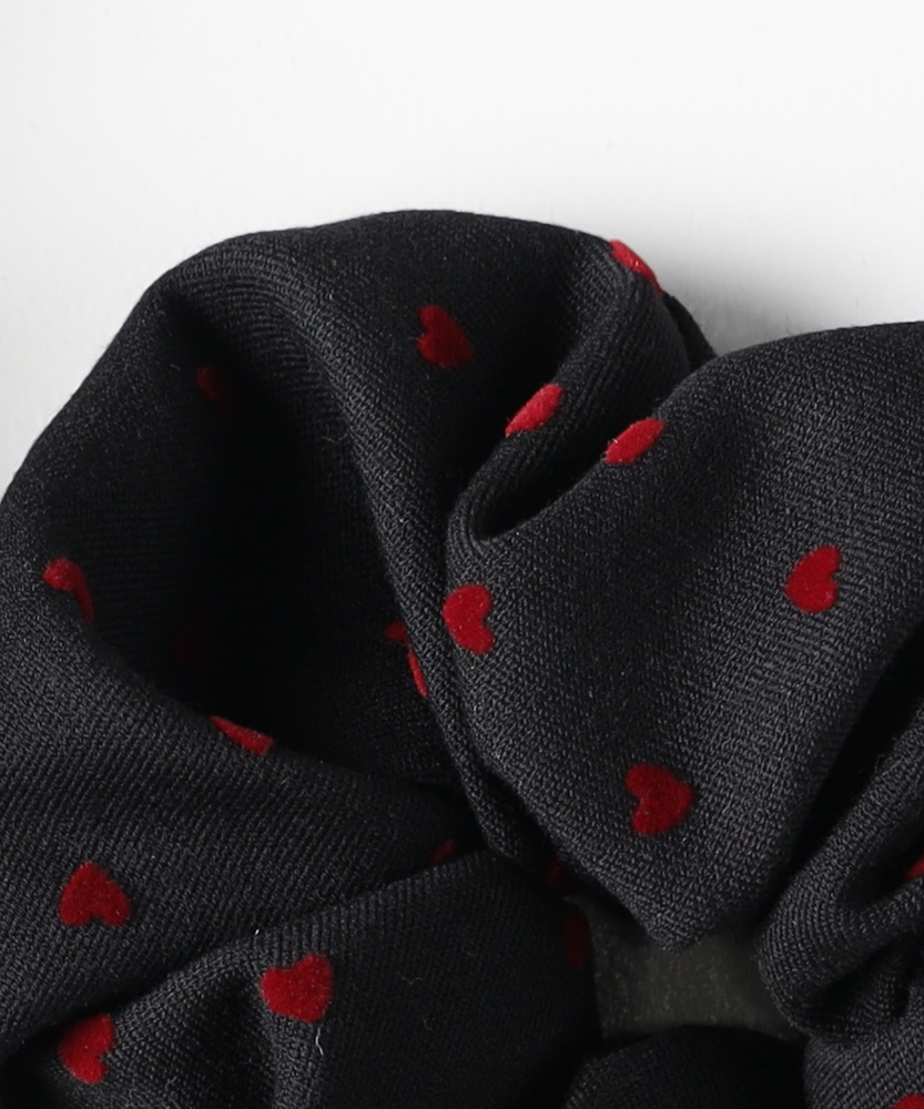 シュシュ ハート柄シュシュ(ONE SIZE ブラック): ファッション雑貨｜Right-on