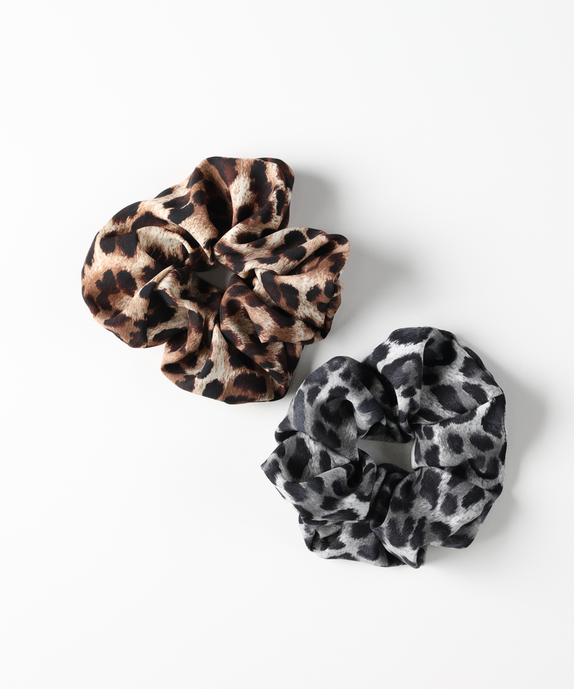 ヒョウ柄シュシュ(ONE SIZE ブラウン): ファッション雑貨｜Right-on