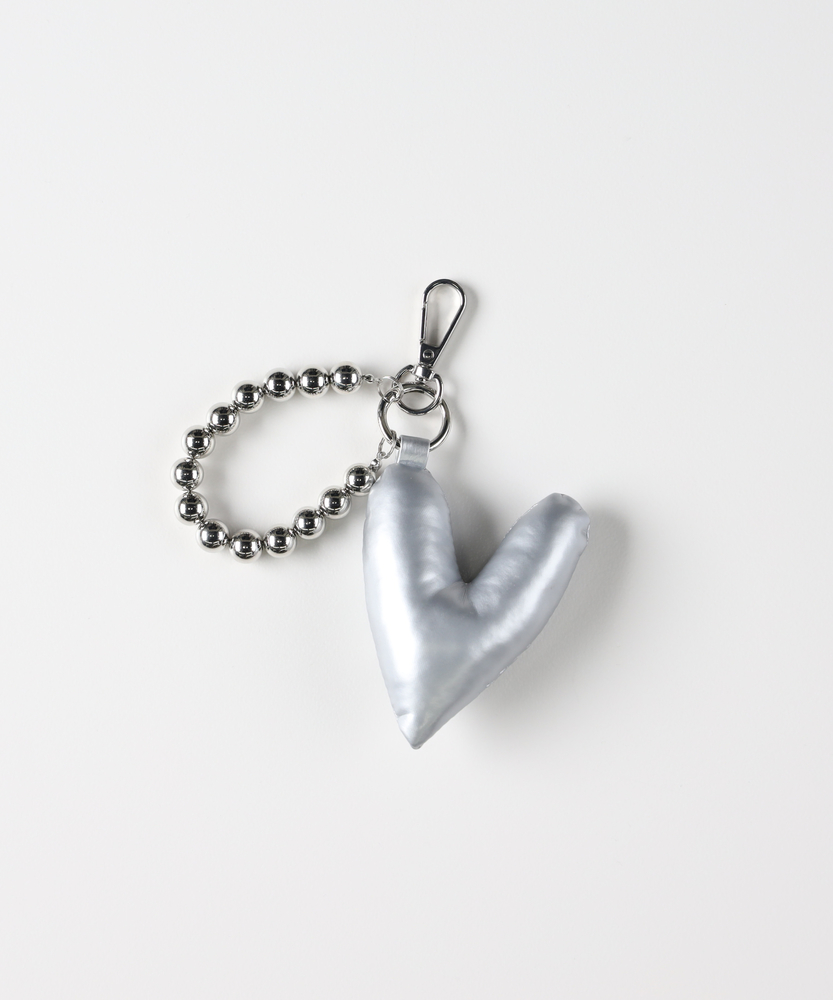 ハートチャームストラップ(ONE SIZE シルバー): ファッション雑貨