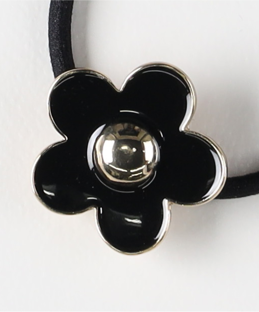 シルバー925 フラワーモチーフ ヘアゴム フラワーモチーフヘアゴム(ONE SIZE シルバー): ファッション雑貨