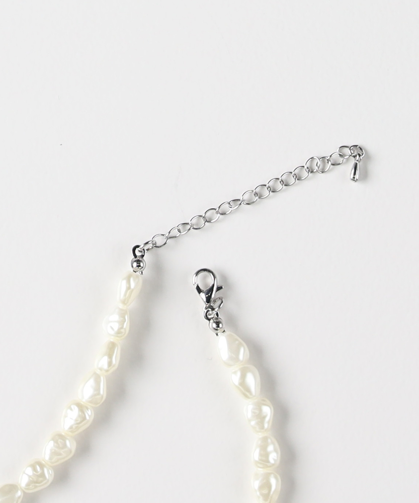 キリヲ&バール 変形パールネックレス(ONE SIZE オフシロ): ファッション雑貨