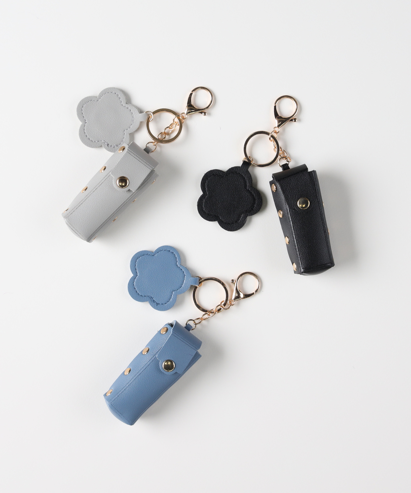 ハンドメイド リップケース リップホルダー キーホルダー型 リップケースチャーム(ONE SIZE ブルー): ファッション雑貨｜Right-on