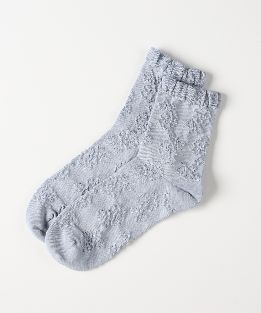 花柄ジャガードソックス