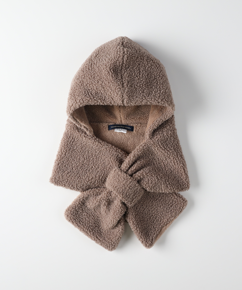 フード付きボアマフラー