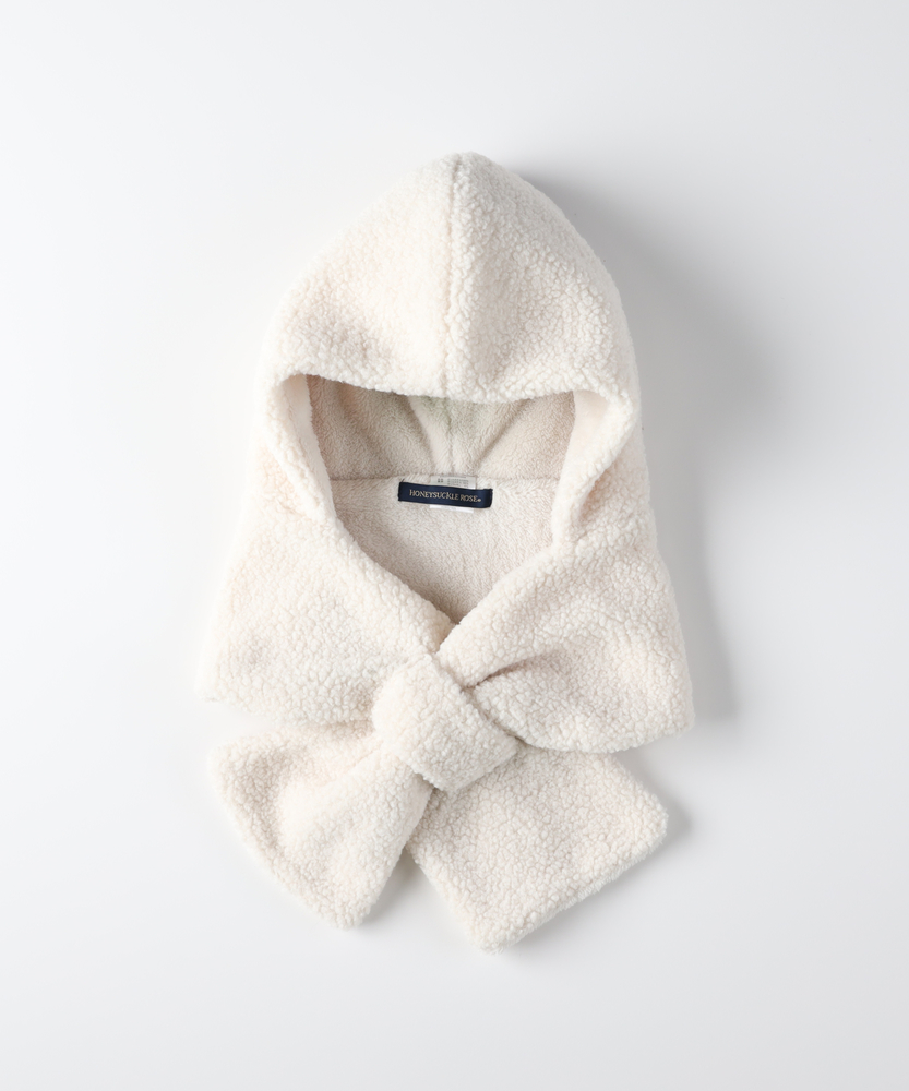 フード付きボアマフラー