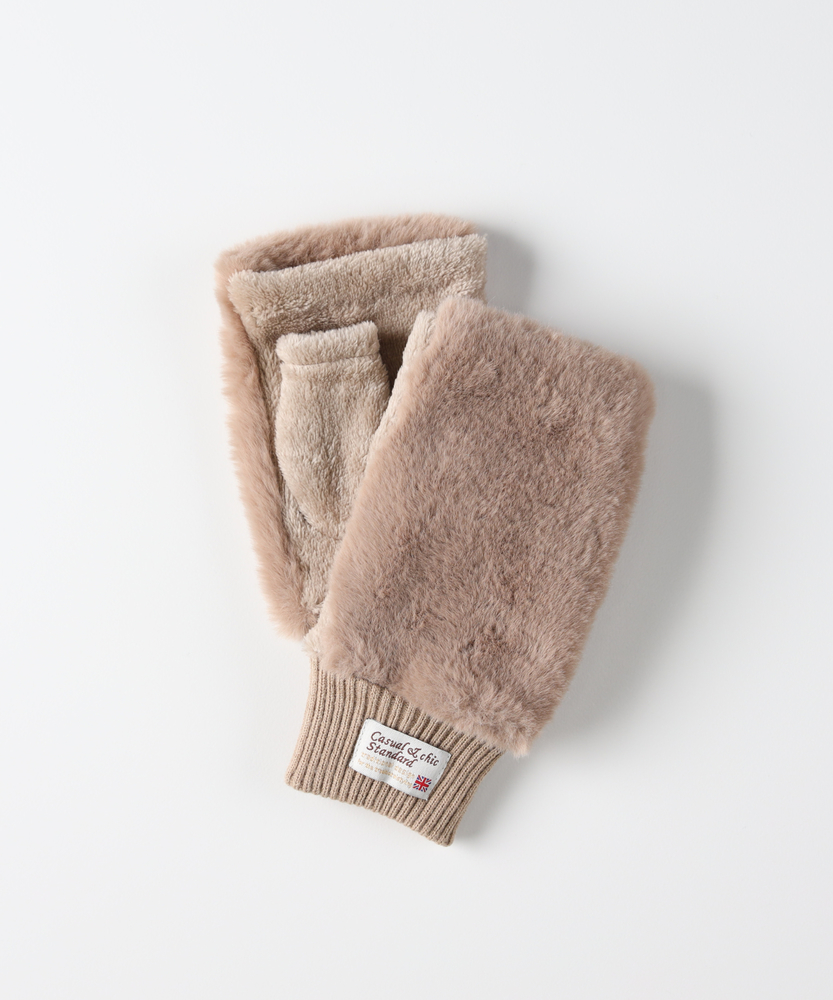 フェイクファー指切りグローブ