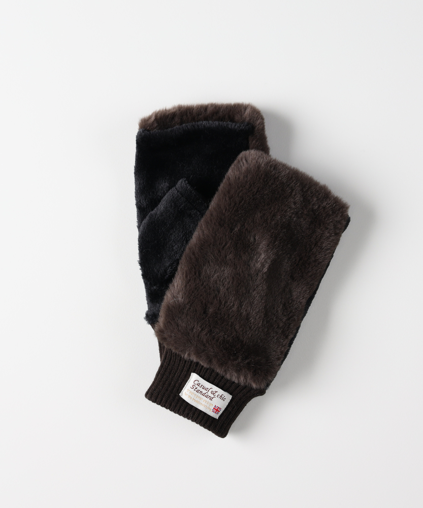 フェイクファー指切りグローブ