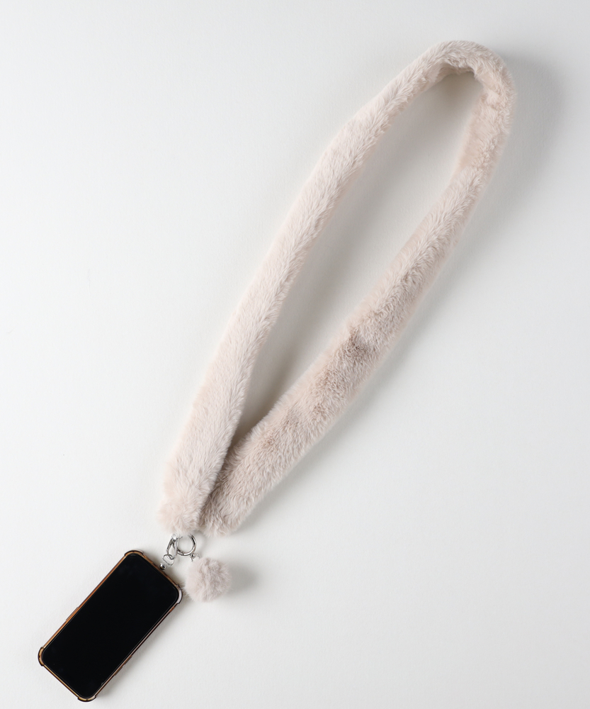 フェイクファースマホショルダー