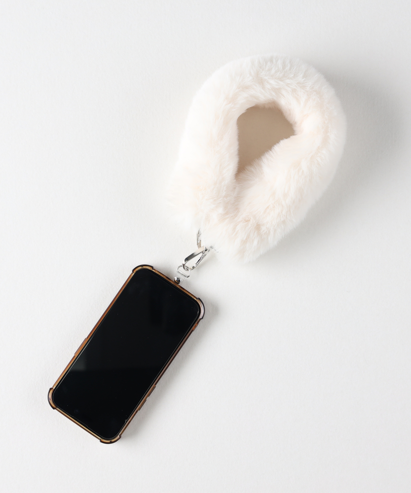 フェイクファースマホストラップ(ONE SIZE ブラック): その他｜Right