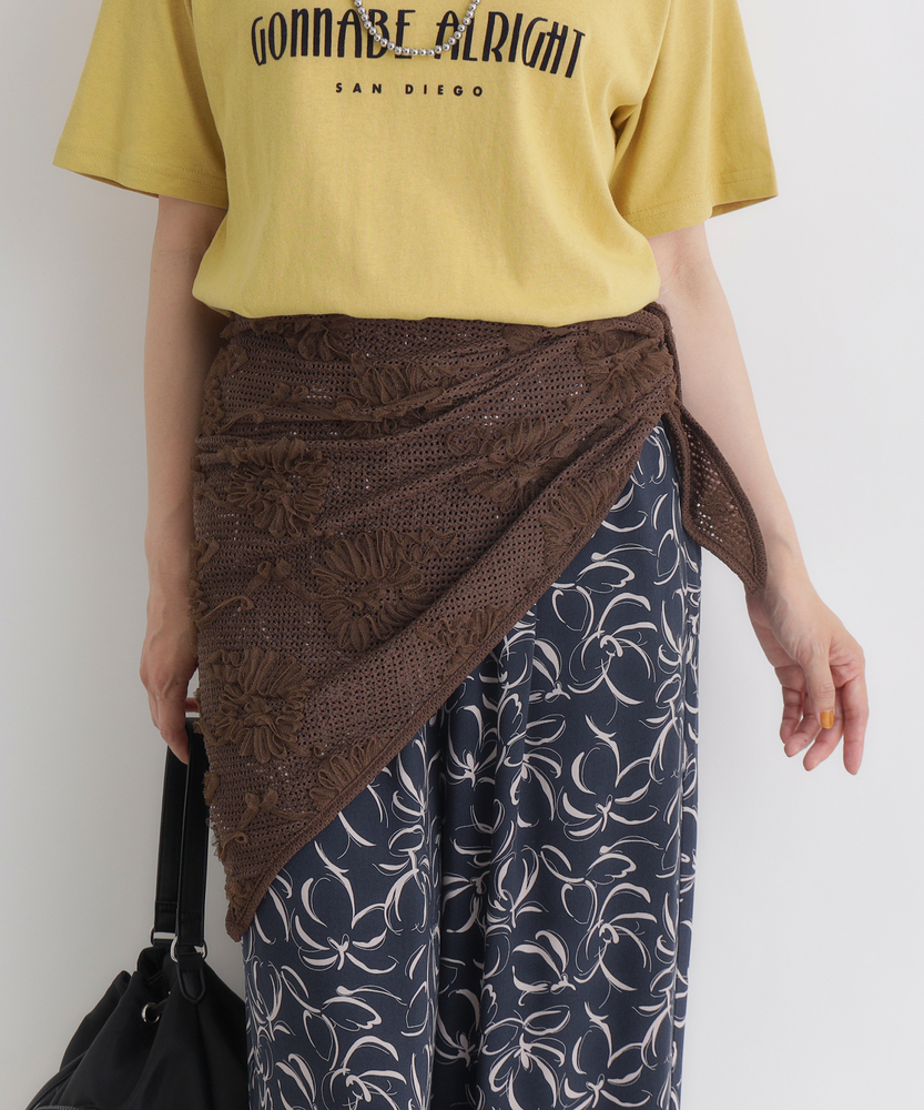 シアー刺繍スカーフ