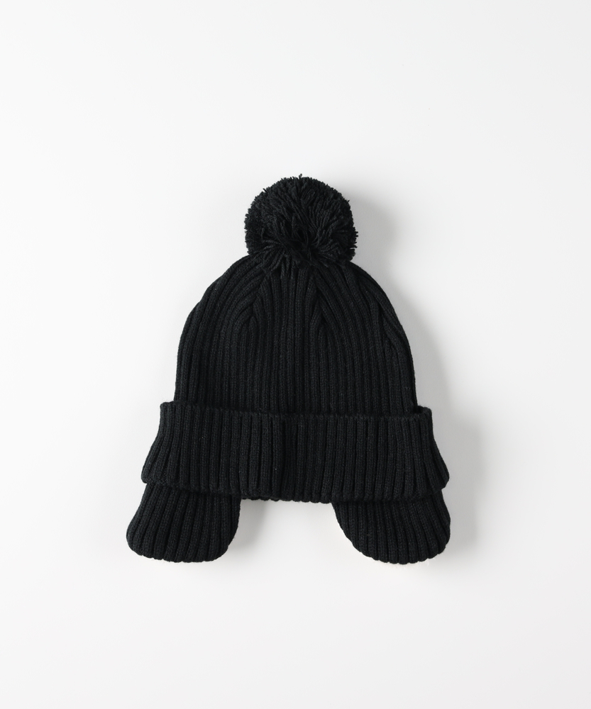 耳付きボンボンニットワッチ(ONE SIZE ベージュ): ファッション雑貨