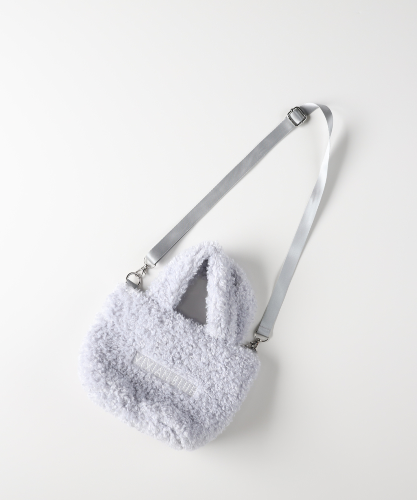 ショルダー付きボアトートバッグ(ONE SIZE サックス): ファッション