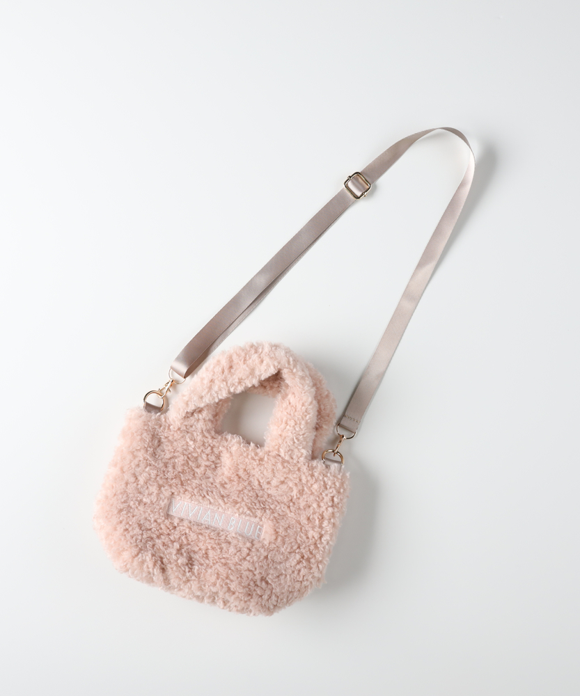 ショルダー付きボアトートバッグ(ONE SIZE サックス
