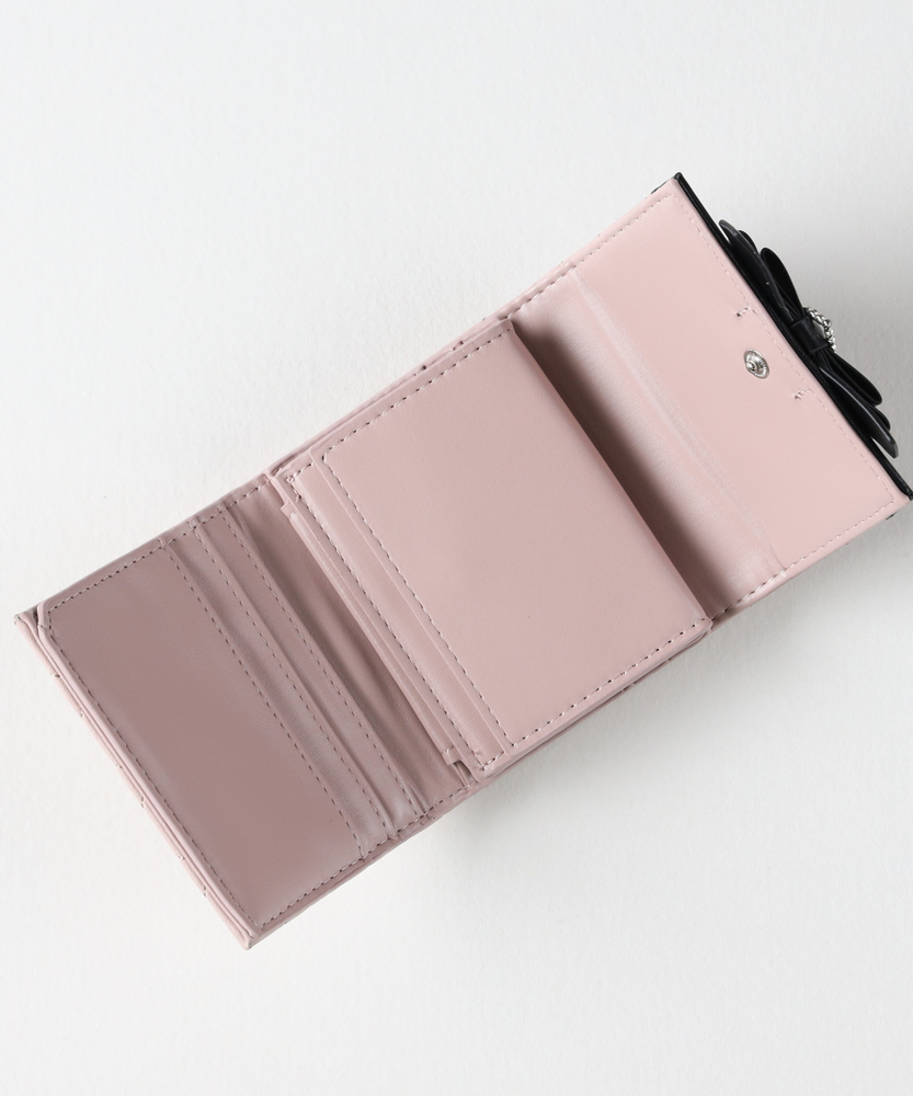 プルーン三つ折り財布(ONE SIZE ピンク): ファッション雑貨